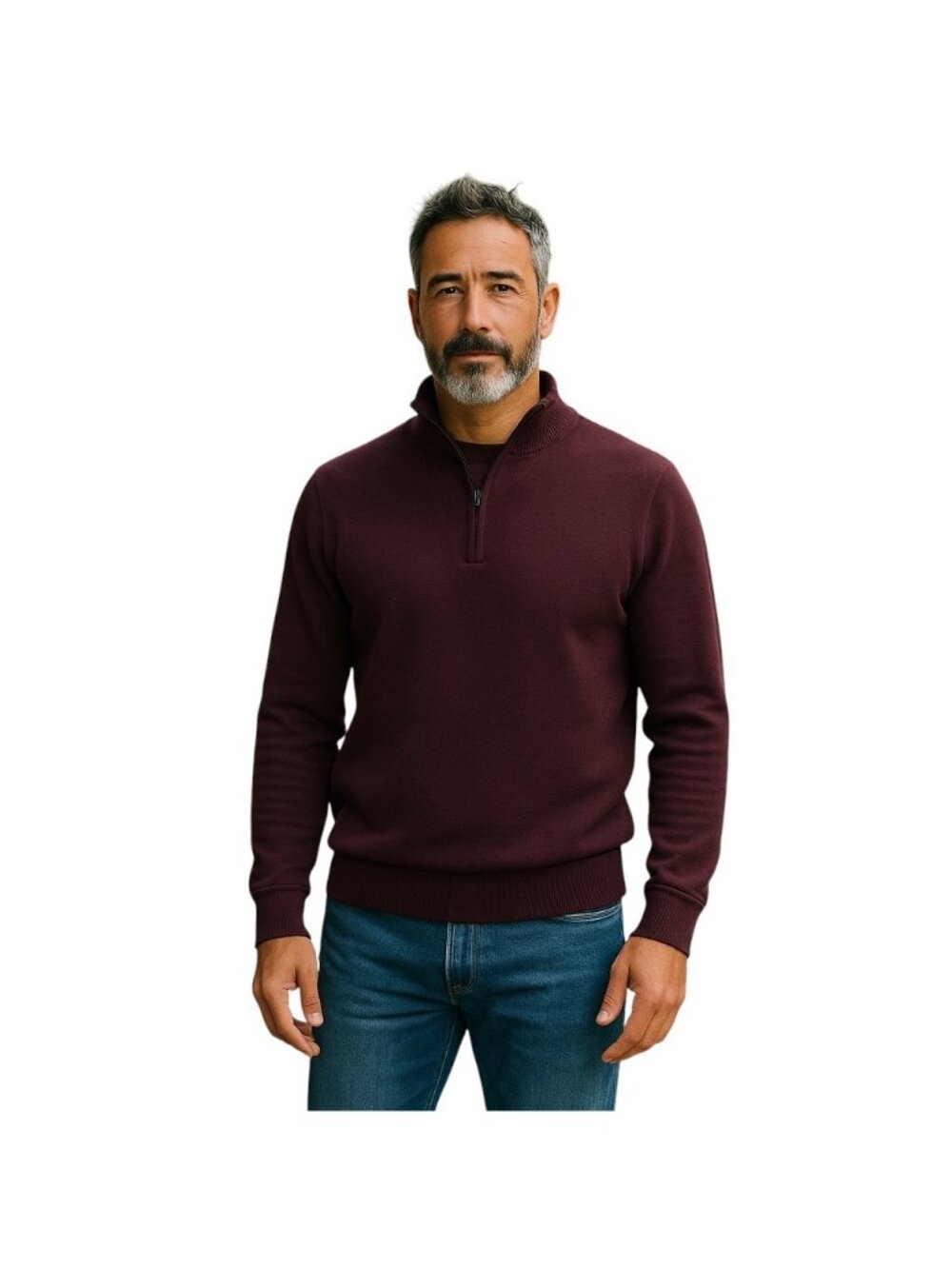 NS!!!!!  Stetson Mens Elbow Patch Sweater Burgundy Size S